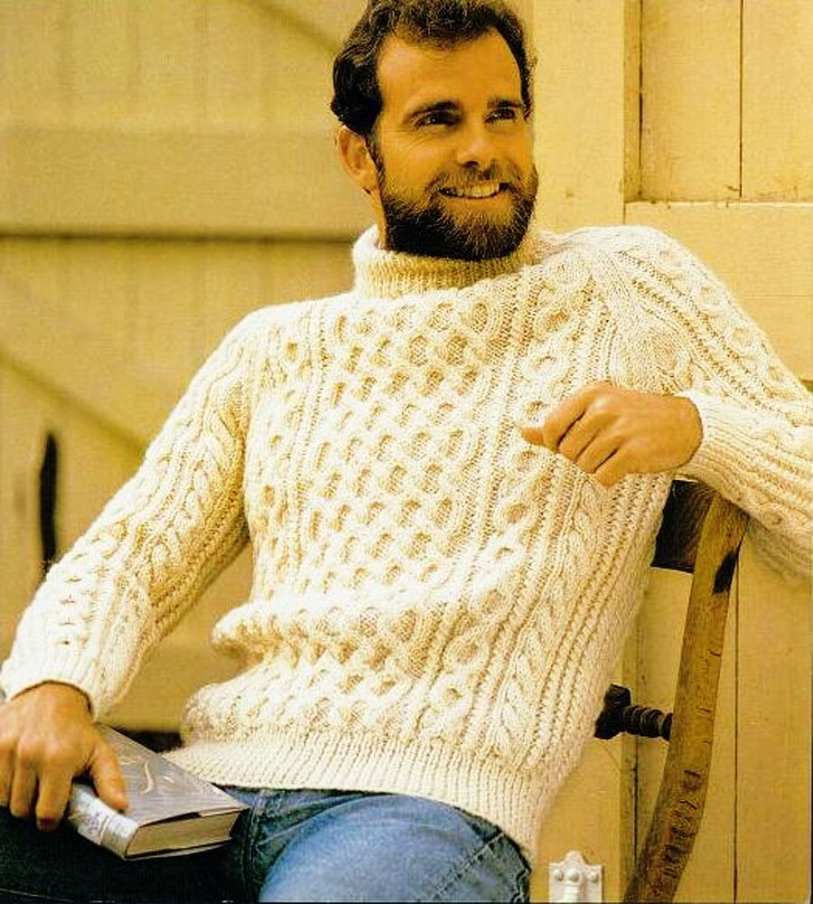 Man's Cable Sweater Mens Aran Sweater8 