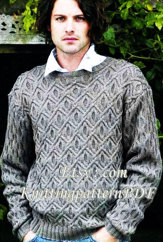 mens cable knit sweater pattern