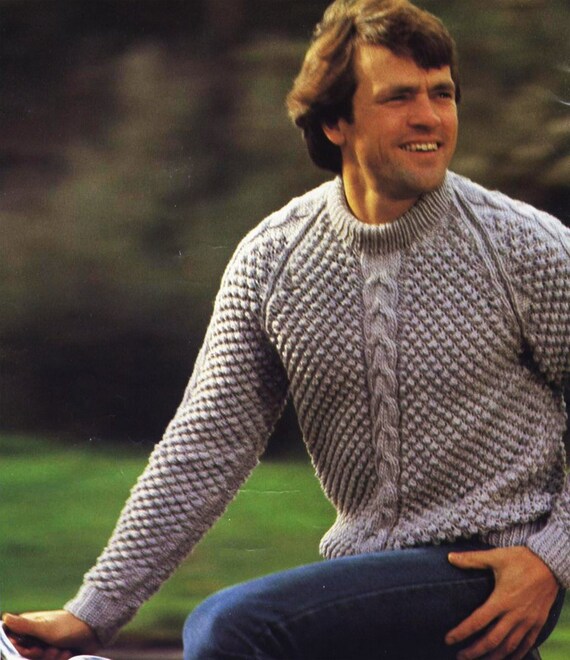 Knitting Pattern for Mans Jumper/Knitting Pattern 2 Etsy
