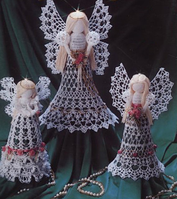 Crochet Christmas Clothespeg Angels tree decorations