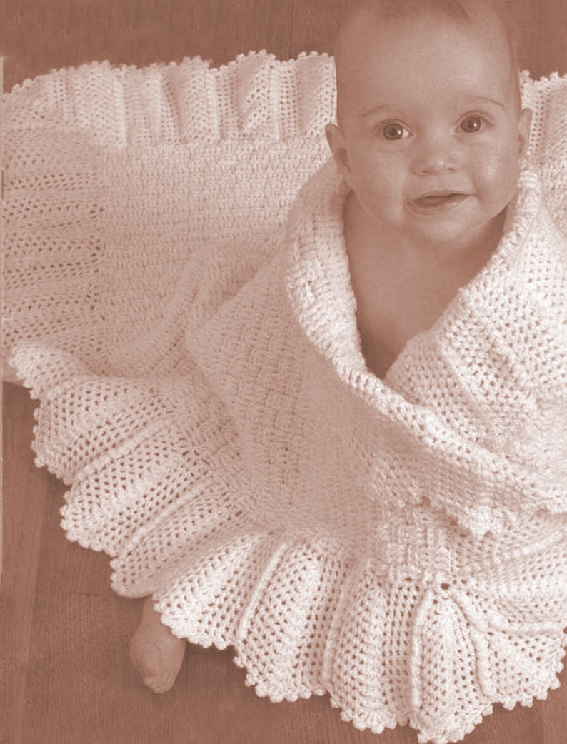 Crochet Pattern Baby Christening Shawl BlanketAfghanSize 40 Etsy