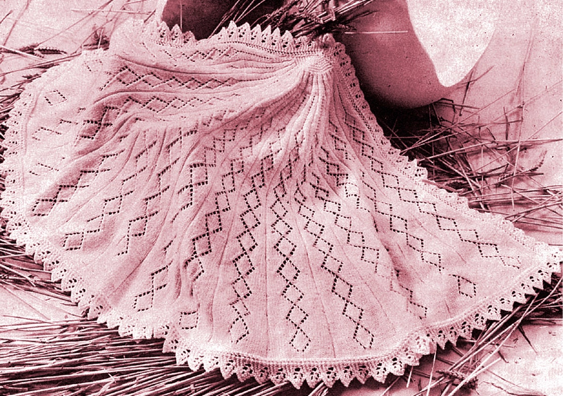 PDF Knitting Pattern Baby Shawl Knit Lace Baby Circular Shawl Etsy