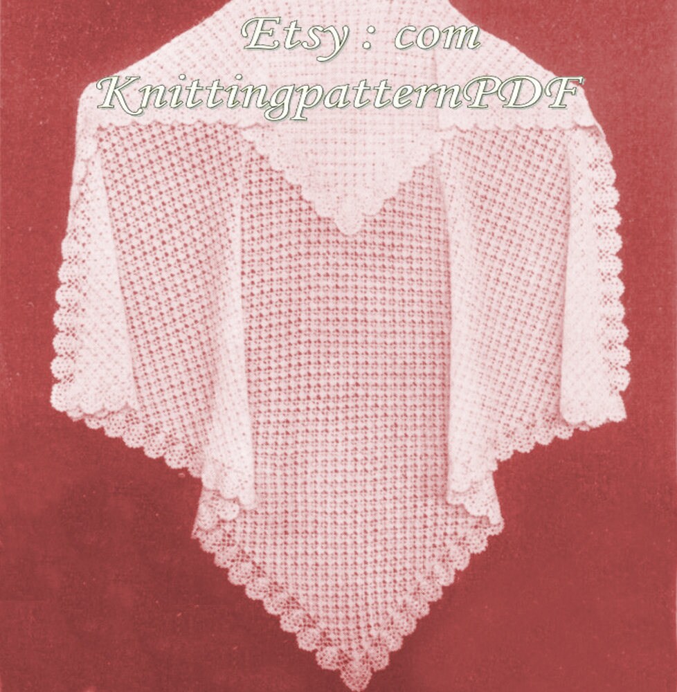 Christening Shawl/ Crochet Shawl /06 months/3ply/ PDF Etsy