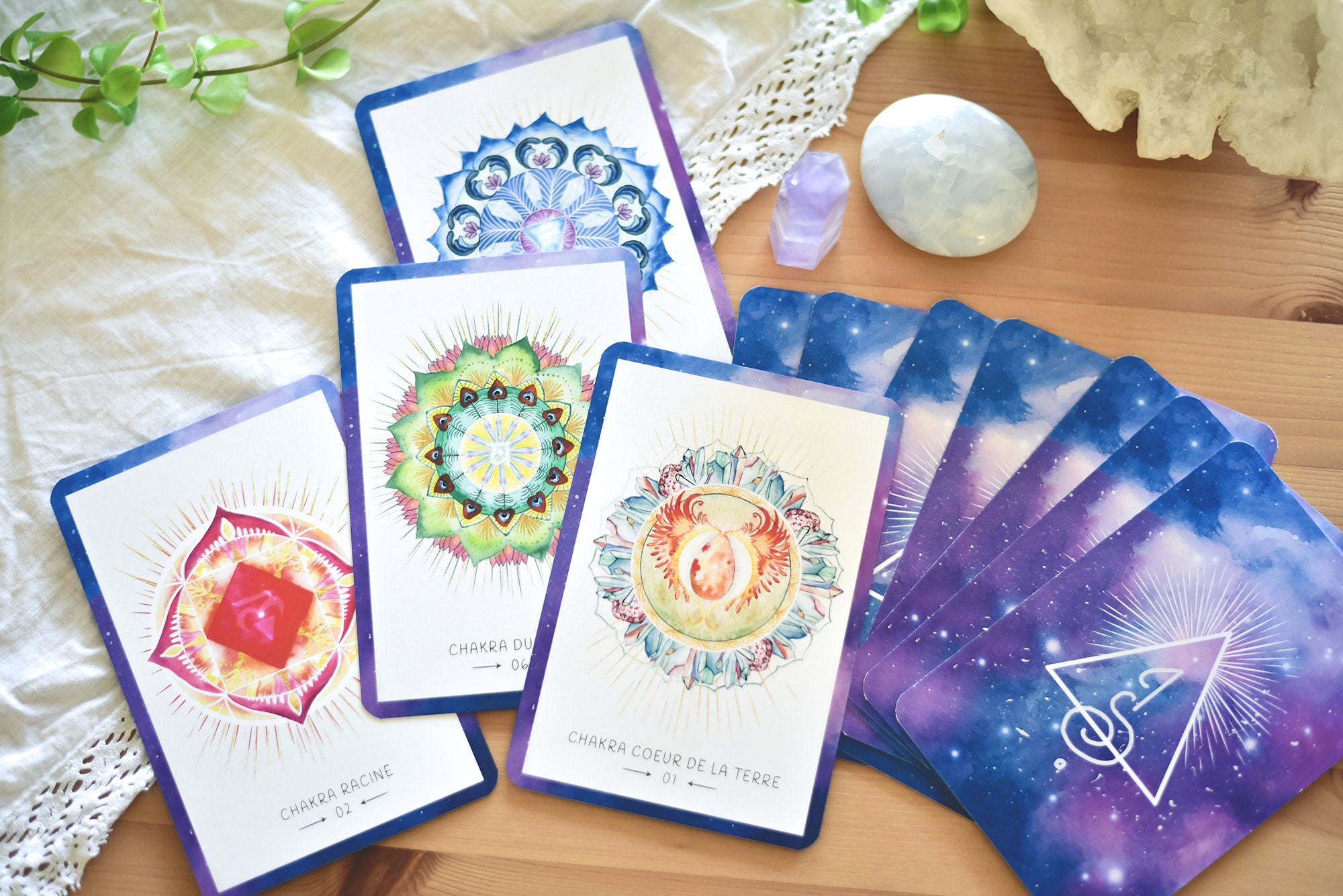 Jeu de Cartes Hypnotiques Soin Des Chakras - Watercolor Spiritual Healing