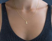 14K Gold Initial Necklace - Letter Necklace - Personalized Initial Necklace - Custom Initial Necklace - Gold Letter Necklace - Letter Choker
