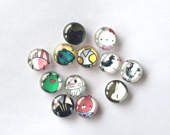 Set of 12 12 mm kawaii cabochon