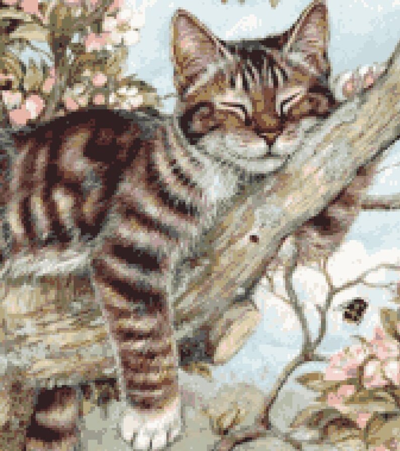 Grille point de croix chat dormant PDF