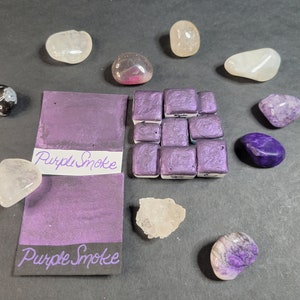 Handmade Metallic Watercolor Paint Pans in Purple Smoke
