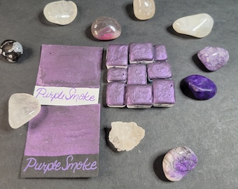 Handgemachte Metallic Aquarell Malpfännchen in Rauchviolett