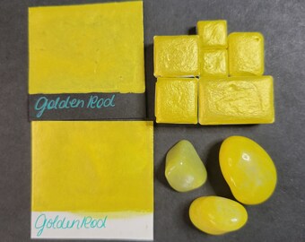 Handmade Metallic Watercolor Paint Pans in Golden Rod-Art Supplies-Calligraphy-Hand lettering-Half pan,  quarter pan,  mini pan