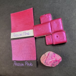 Handmade Metallic Watercolor Paint Pans in Passion Pink
