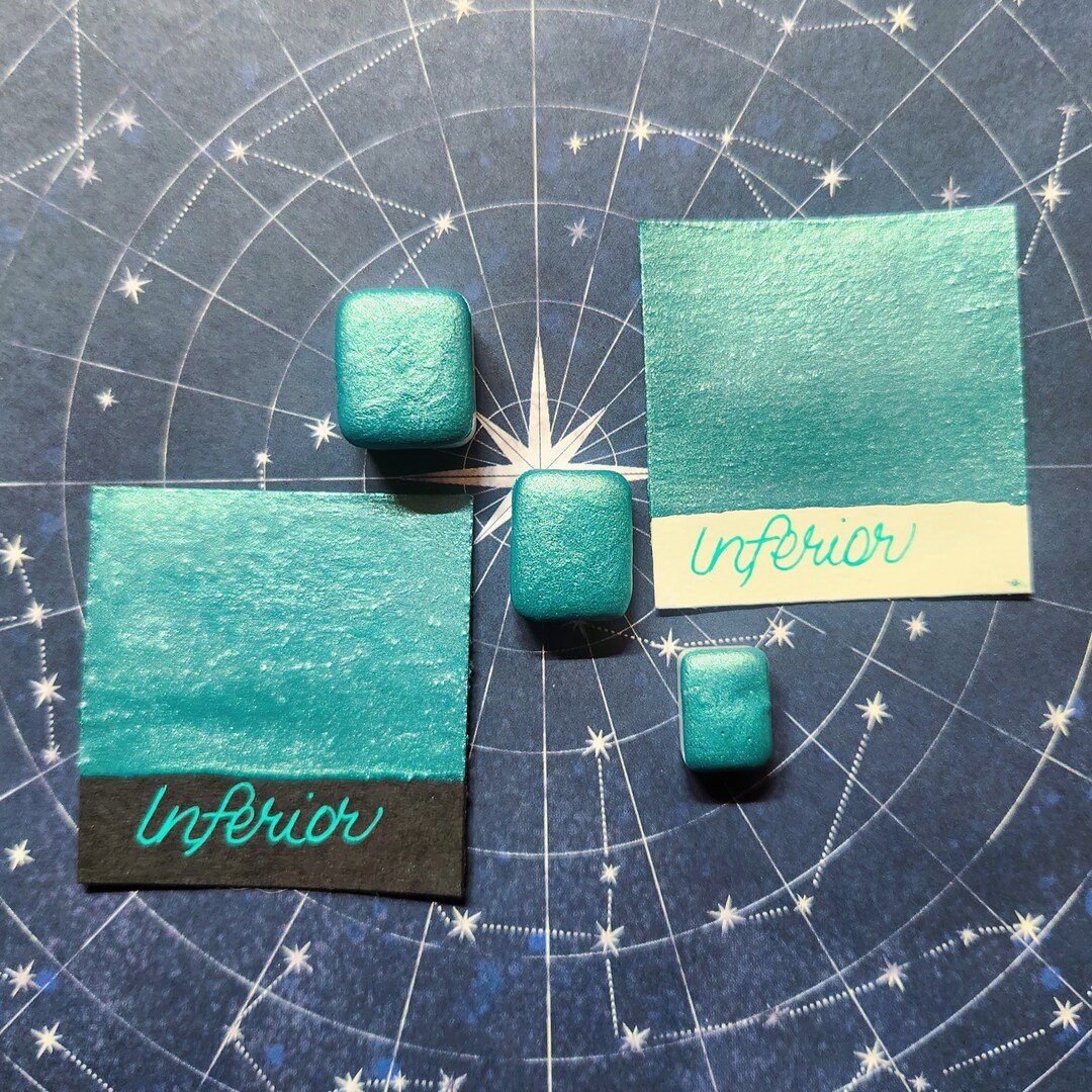 Handmade Metallic Watercolor Paintinferior a Silvery Mint Etsy