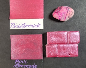 Handmade Metallic Watercolor Paint Pans in Pink Lemonade