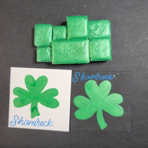 Handmade Metallic Watercolor Paint Pans in Shamrock