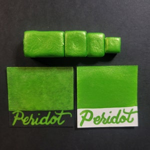 Handmade Watercolor Paint Pans in Peridot