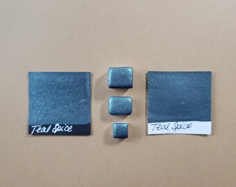Handmade Watercolor Pans in Teal Spice