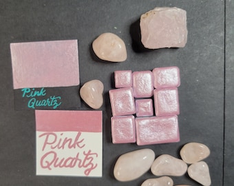 Handmade Metallic Watercolor Paint Pans in Pink Quartz