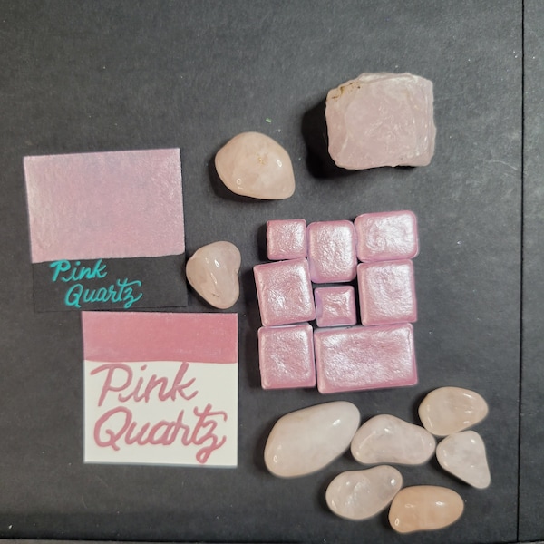 Handmade Metallic Watercolor Paint Pans in Pink Quartz