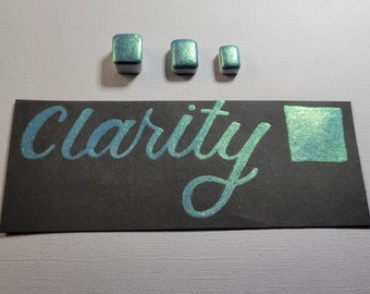Colorshifting Handmade Watercolor Paint in Clarity-Art Supplies-Calligraphy-Hand lettering-Half pan,  quarter pan,  mini pan