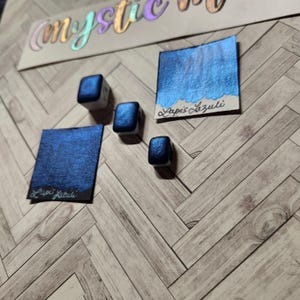 Handmade Metallic Watercolor Paint in Lapis Lazuli, a gorgeous deep blue !