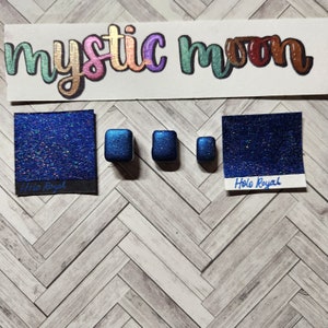 Handmade Metallic Watercolor Paint-Holo Royal-Royal Blue with Holographic Glitter-Art Supplies-Hand lettering-Half, quarter & mini pan