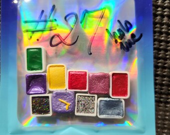 GRAB BAGS-Handmade Metallic Watercolors-Art Supplies, Paint, Gift, Mystery Blind Bag, Hand lettering, Calligraphy-Mini Pans #2
