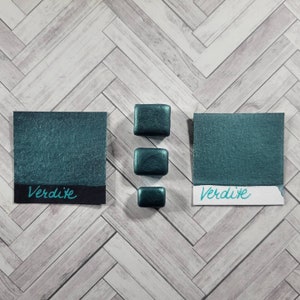 Handmade Metallic Watercolor Paint in Verdite!