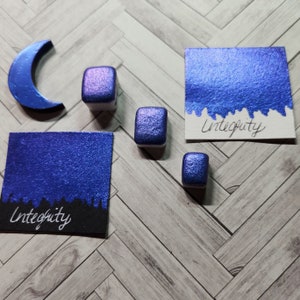 Colorshifting Handmade Watercolor Paint in IInfinity-Light Turquoise to Blue to Light Purple Shift-Art Supplies-Calligraphy