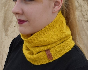 Calentador de cuello de alpaca de punto, lana cálida, bufanda infinita, cuello circular, cuello tubular, accesorios de invierno para niños pequeños, negro, blanco, azul y beige