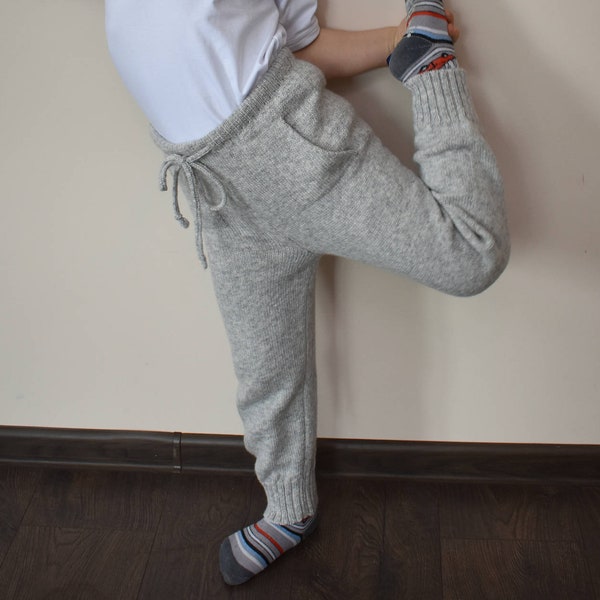 Laine alpaga tricoté pantalon chaud avec poches pour enfant hiver leggings pantalons de survêtement pantalon tout-petit nouveau-né bébé garçon fille noir bleu blanc gris