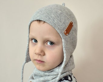 Tricoté oreille rabat chaud bonnet pour enfant alpaga hiver casque avec oreilles laine bonnet garçon fille enfant en bas âge bébé bébé noir blanc rose beige