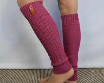 Gestrickte Beinwärmer Alpaka Strickstulpen Warme lange Socken Gestrickte Wolle Beinwärmer Socken für Sport Yoga Tanz Stiefel Topper