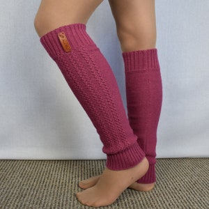 Gestrickte Beinwärmer Alpaka Strickstulpen Warme lange Socken Gestrickte Wolle Beinwärmer Socken für Sport Yoga Tanz Stiefel Topper