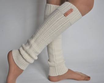 Alpaka Beinwärmer Gestrickte Beinwärmer für Frauen Warme lange Wollsocken Gestrickte Tanzsocken Gestrickte Woll-Stulpen Flip Flop Yoga Socken