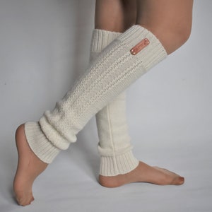 Alpaca leg warmers Knitted leg warmers for women Warm long wool socks Knitted dance socks Knitted wool leg warmer flip flop yoga socks image 1