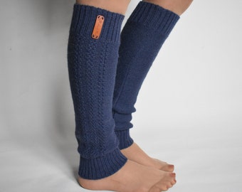 Knitted leg warmers for women Alpaca leg warmers Warm long wool socks Knitted dance socks Knitted wool leg warmer flip flop yoga socks