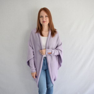 Knitted cotton sweater Knitted cocoon cardigan Knitted organic cardigan Oversized sweater for women Knitted loose sweater Sweater coat wrap