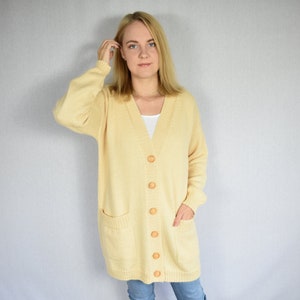 Knitted alpaca sweater Knitted wool cardigan Long sweater with buttons Women winter cardigan Oversized knitted cardigan Knitted women jacket