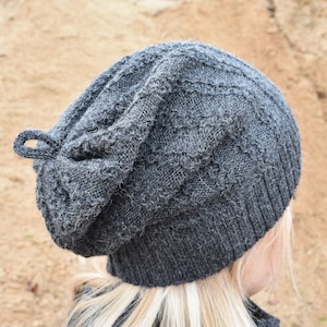 Bonnet tricoté pour femme en alpaga Bonnet chaud d&#39;hiver en laine tricoté Bonnet d&#39;hiver ample pour femme Bonnet avec torsades noir blanc gris rose beige