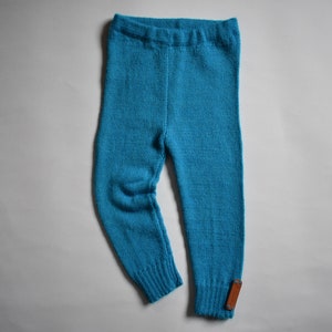 Knitted alpaca leggings Knitted warm leggings for kid Knitted wool trousers Warm winter pants Sweatpants for kid newborn baby boy girl image 1