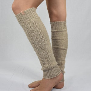 Knitted leg warmers for women Alpaca leg warmers Warm long wool socks Knitted dance socks Knitted wool leg warmer flip flop yoga socks