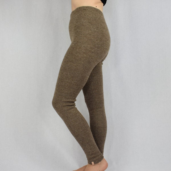 Knitted alpaca leggings Knitted skinny pants Knitted warm leggings for women  Wool trousers Knitted slim fit pants Winter pants