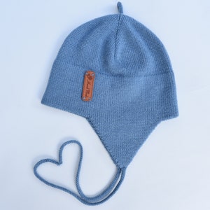 Knitted helmet for kid  Alpaca ear flap hat for baby Winter helmet with ears Knitted wool hat Winter bonnet for boy girl Winter accessories