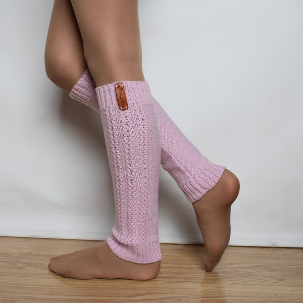 Jambières tricotées en alpaga pour enfant, chaudes et longues chaussettes de yoga sans orteils, chaussettes de danse sur-bottes fille garçon bébé tout-petit gris blanc noir rose