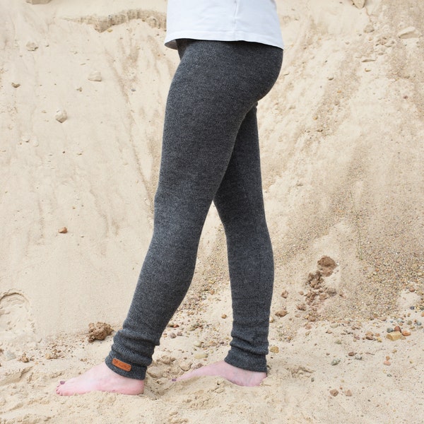 Leggings cálidos de punto de LANA ALPACA para mujer, pantalones ajustados, pantalones deportivos, pantalones ajustados, negros, rosas, azules, blancos y grises.