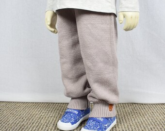 Knitted cotton pants for kids Organic loose pants for baby Soft summer trousers Sweatpants for kids Relaxed fit pants Comfortable cozy pants