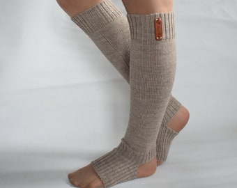 Knitted Alpaca Leg Warmers With Heel Knitted Wool Leg Warmers Warm