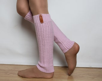 Alpaca knitted leg warmers for kid Wool warm long yoga toeless socks dance socks boot toppers girl boy baby toddler gray white black pink