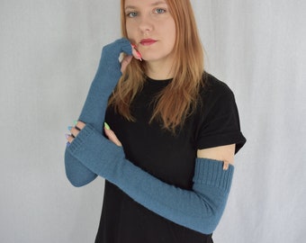 Gestrickte Wolle lange Armstulpen Alpaka fingerlose Handschuhe für Frauen Alpaka Armstulpen Lange Handschuhe Warme Handgelenk Handstulpen Winterhandschuhe