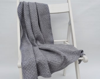 Knitted alpaca baby crib blanket Warm wool wrap afghan throw cover for newborn gift for boy girl white pink blue gray black beige